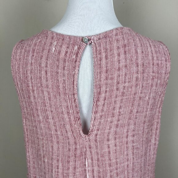 4 Our Dreamers Dress Womens L Red Stripe Linen Cotton A-Line Summer Sleeveless‎ - Picture 16 of 16